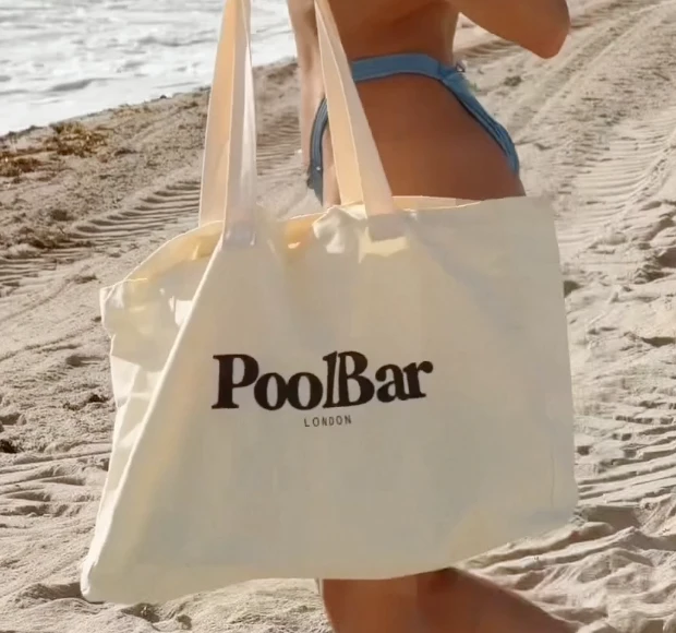 pb tote with model body